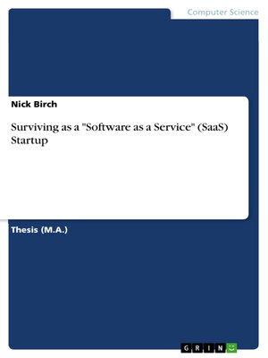 cover image of Surviving as a "Software as a Service" (SaaS) Startup